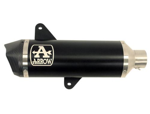 ARROW Auspuff DARK URBAN mit Carbon-Endkappe für Vespa GTS300 2021-, Alu schwarz
