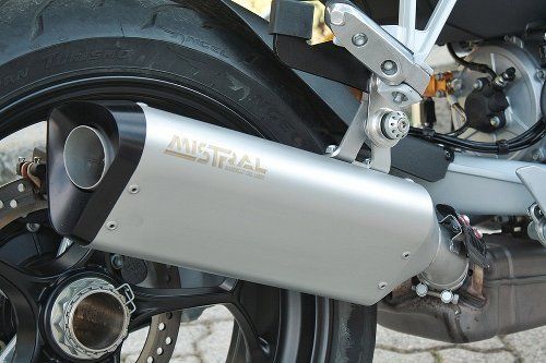 Mistral Auspuff, Edelstahl Ice Gray Finish, EURO5 - Moto Guzzi V100 Mandello