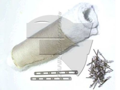 Dämm-Kit für 450 mm Auspufflänge oval Sil-Motor Dämpfer: inkl. Nietenbänder, Nieten und Dämmmaterial
